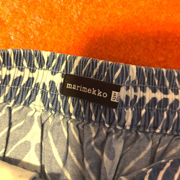 Marimekko and Uniqlo collab light blue and white denim A line midi skirt NWT - Picture 7 of 12